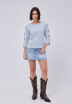 Remera Botones Celeste