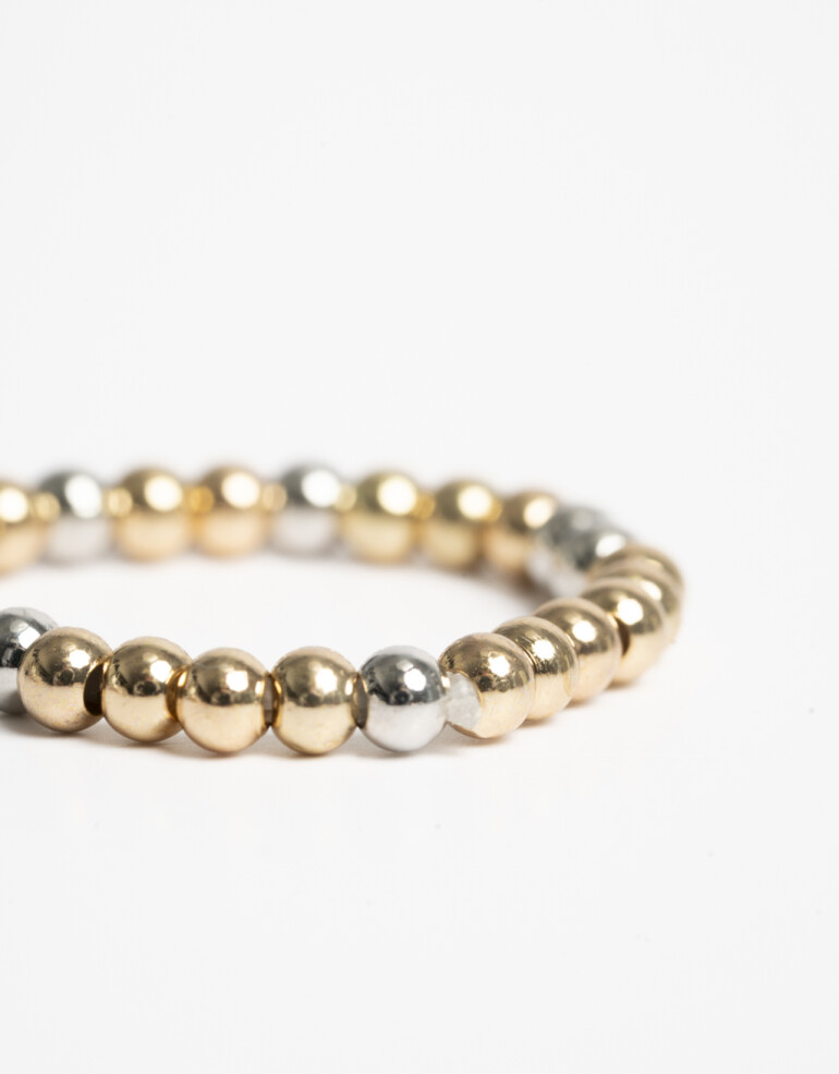 Anillos Chicos Metal Anillo Metal Beads Biplating - Dorado