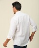Camisa Lino Algodón Manga Larga Blanco