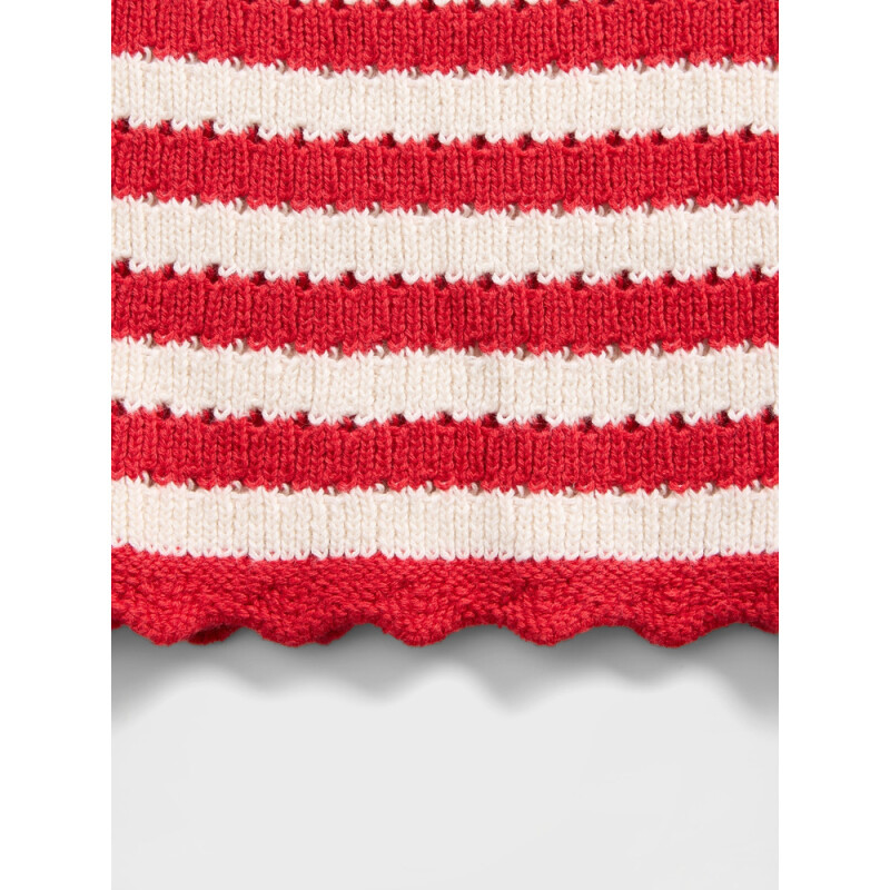 SL CROCHET STRIPE TANK TOMATO SAUCE
