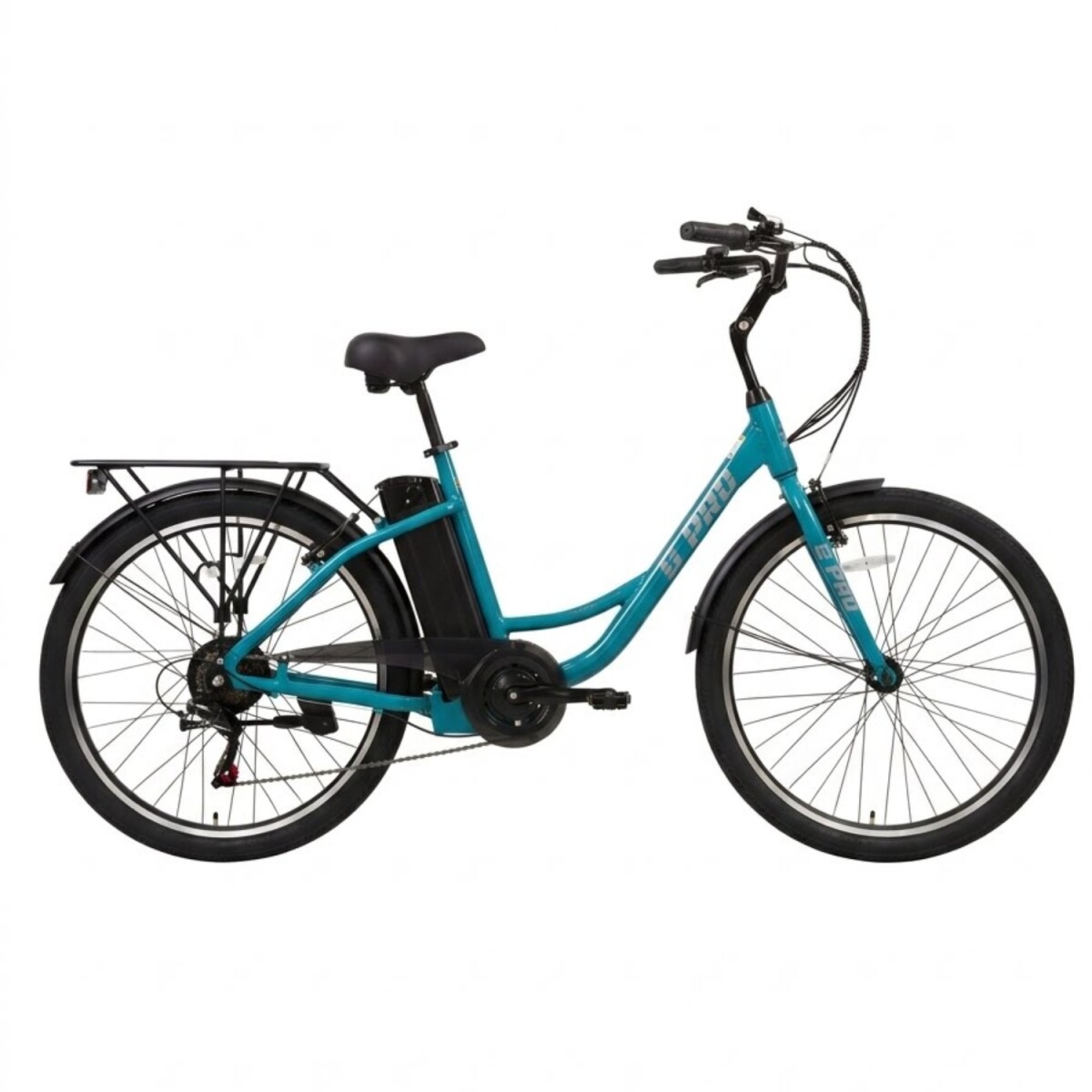 Bicicleta Eléctrica De Paseo S-pro E-strada Rodado 26 - Azul Verdoso 