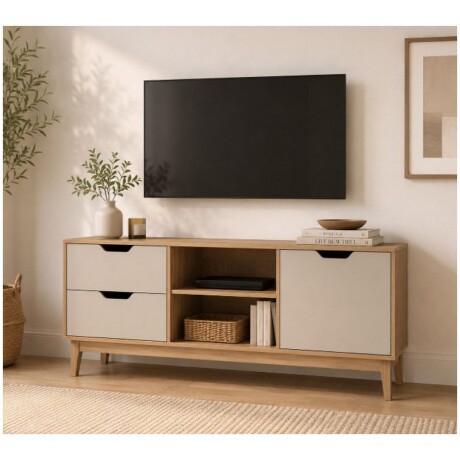 RACK 2 CAJONES 1 PUERTA 1,36 X 63 X 38,5 MIEL OFF WHITE RACK 2 CAJONES 1 PUERTA 1,36 X 63 X 38,5 MIEL OFF WHITE