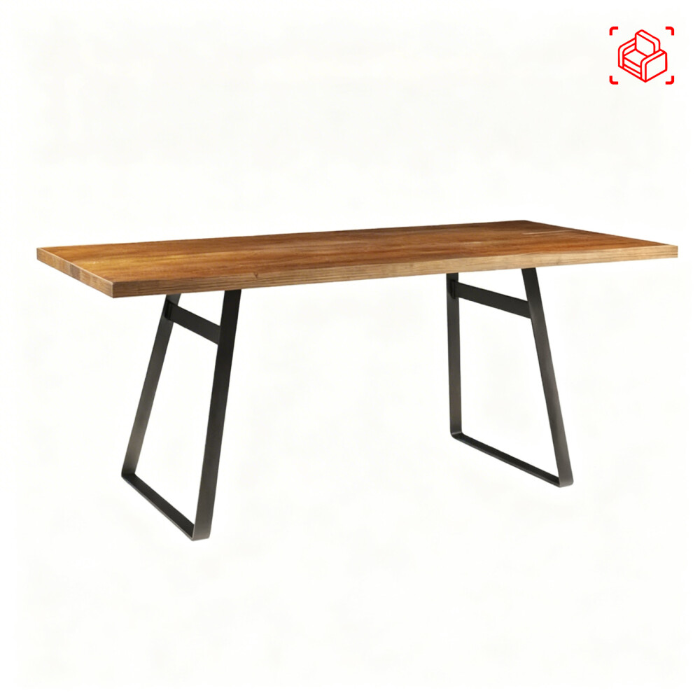 MESA DE COMEDOR MADERA-Y-METAL MARRON YORK