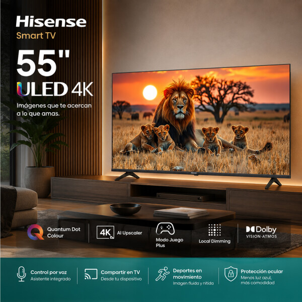 Smart Tv 55" Hisense Miniled 4k 55u6n TV 55 HISENSE MINILED 55U6N