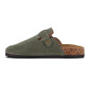 Zueco Country Cuero Mujer Oliva