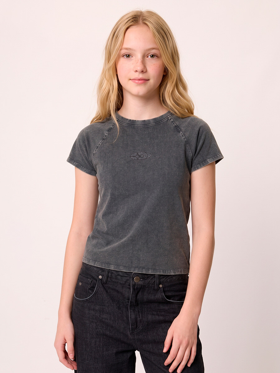 T-SHIRT M/C TISMA TEEN DIXIE - Gris Oscuro 