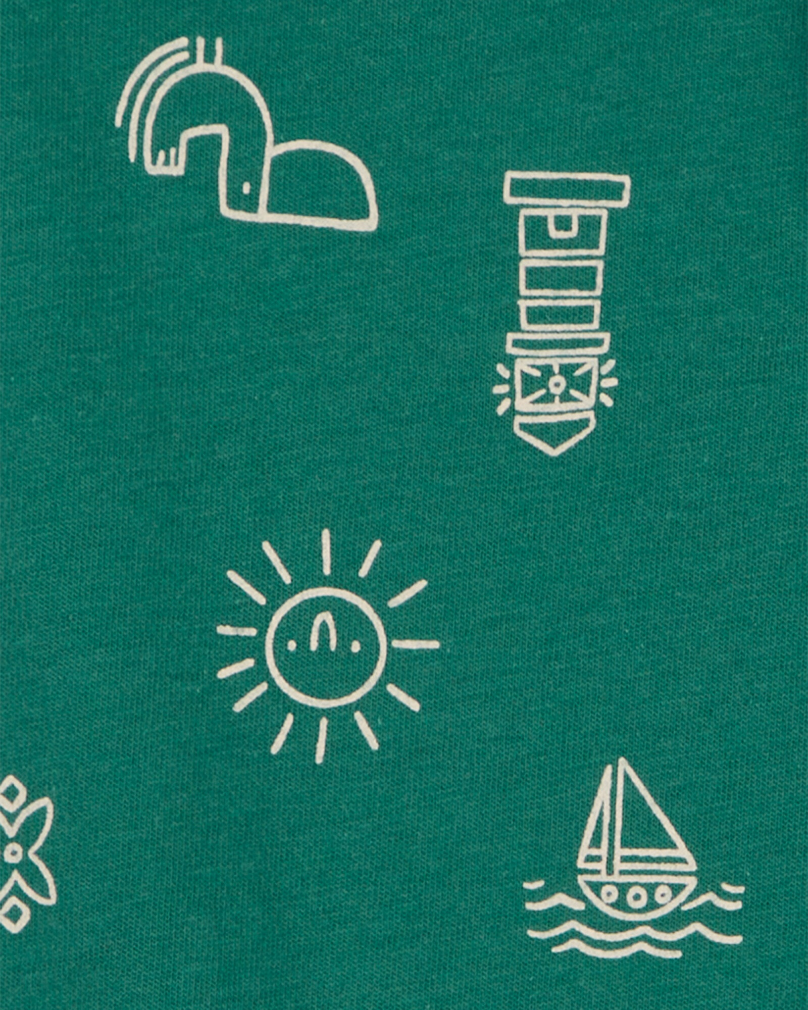 Monito corto de algodón, estampado Sin color