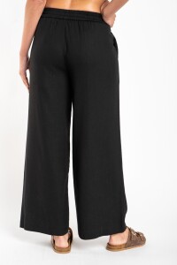 Pantalón Con Lino Negro
