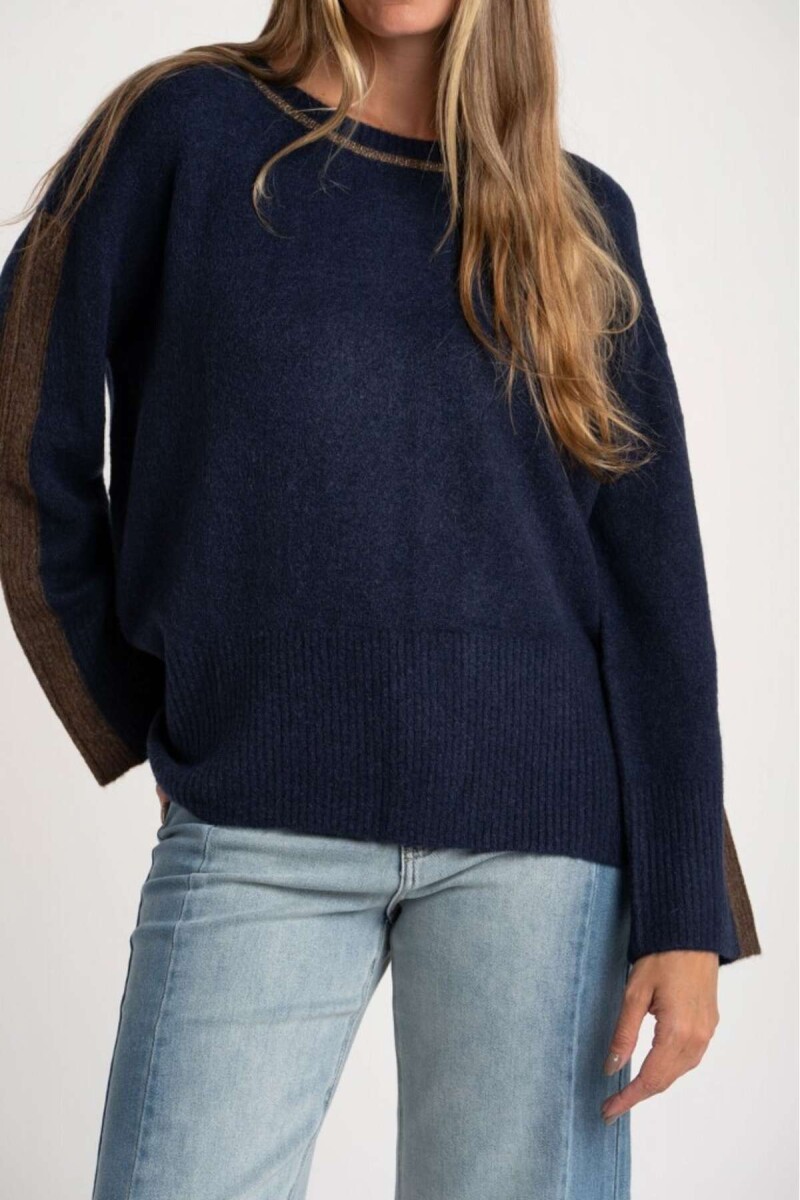 Sweater Combinado - Marino 