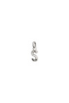 CHARM DE ALEACION DE METALES BAÑADO EN PLATA DE LEY CON FORMA DE LETRA S CON ARGOLLA Charm