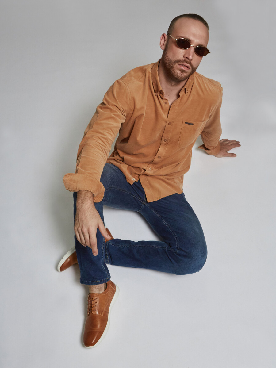 Camisa m/l pana - tostado 