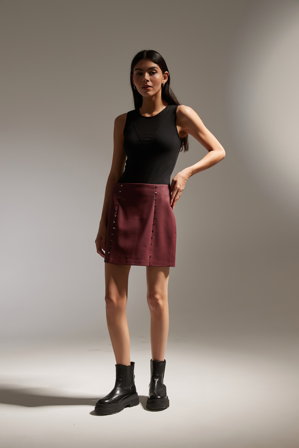 Falda Orietta Bordeaux Oscuro