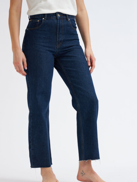 Pantalón de jean recto Azul Oscuro