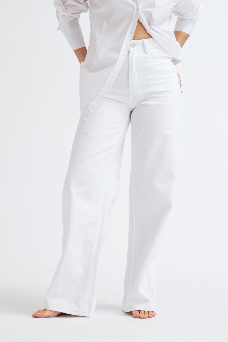 Pantalón de jean wide leg Blanco