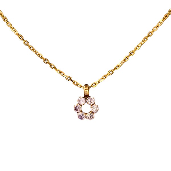 Dije Flor-Oro bajo-Piedra Zirconia-CP8541 conpiedra