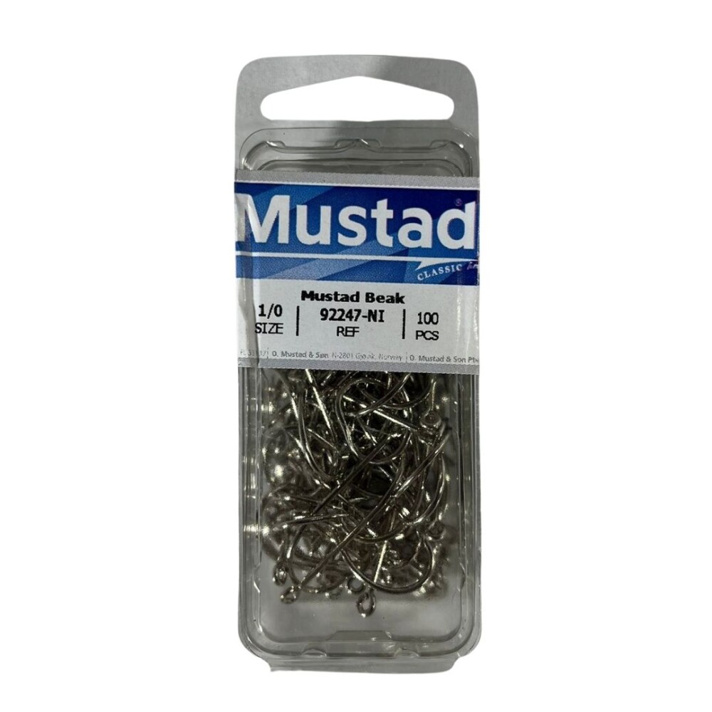Anzuelo Mustad Beak Niquel Nº1 100 Unidades ANZUELO MUSTAD BEAK NIQUEL1 X100 PCS 92247NI 1-100