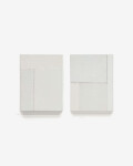Set Pineda de 2 lienzos abstractos blanco 30 x 40 cm Set Pineda de 2 lienzos abstractos blanco 30 x 40 cm