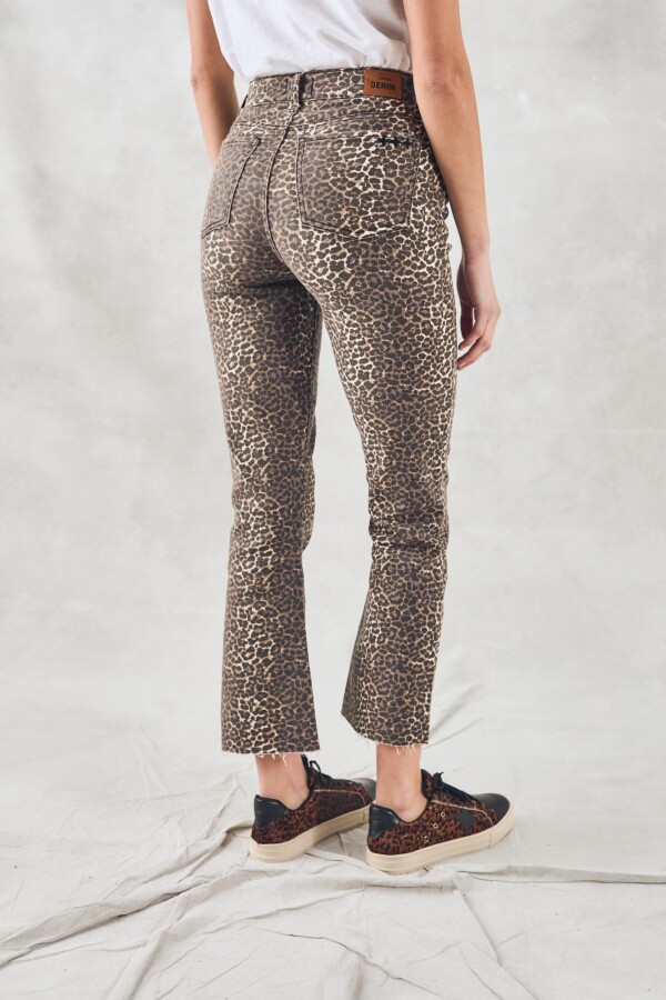 Jean Flare Animal Print Multi