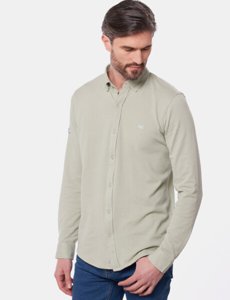 CAMISA LISA EN PIQUE Menta