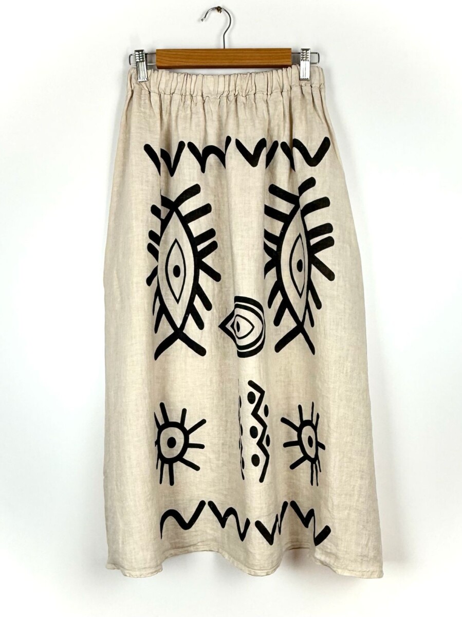 FALDA LINO DORADINA - BEIGE 