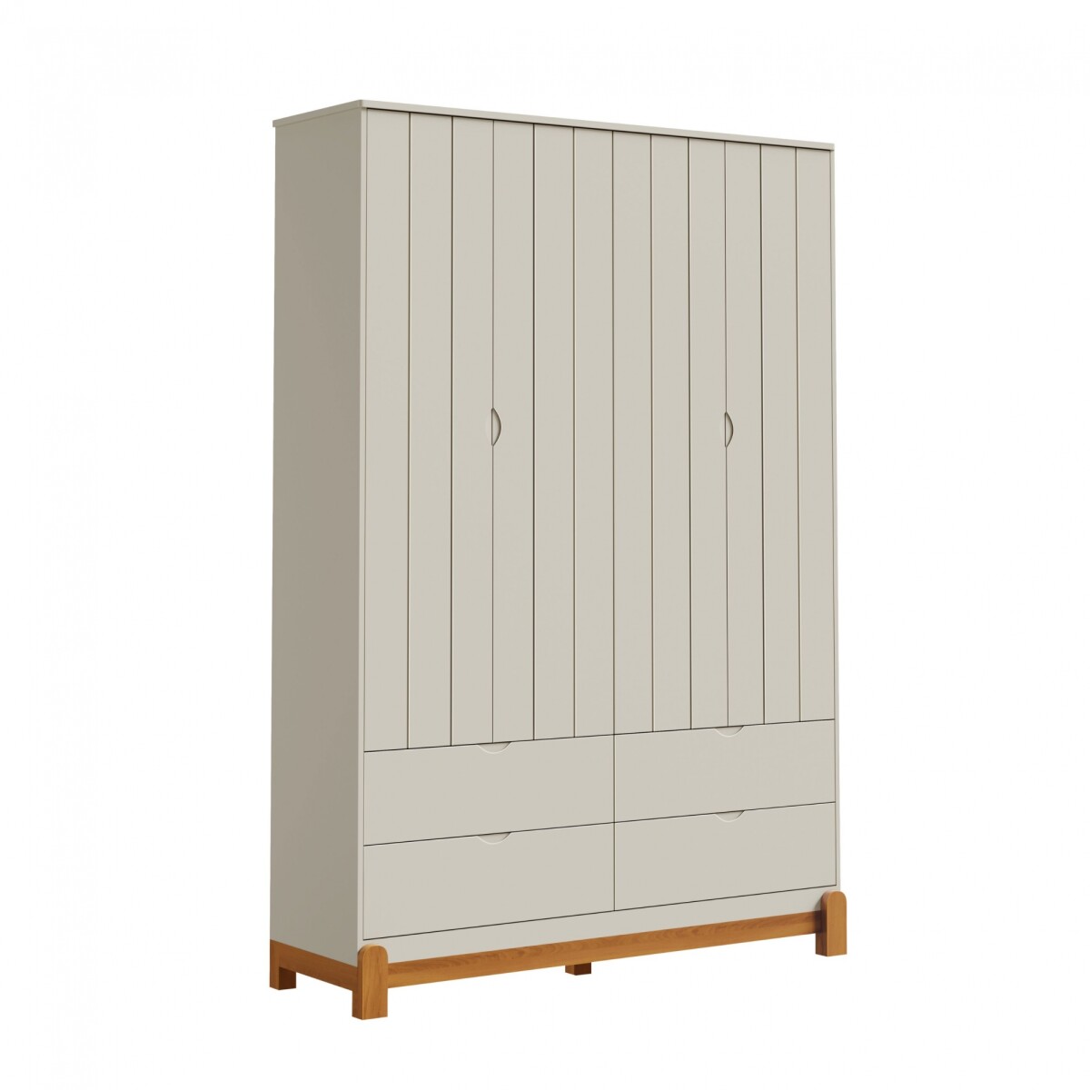 Ropero 4 Puertas 4 Cajones - Lotus - Gris 