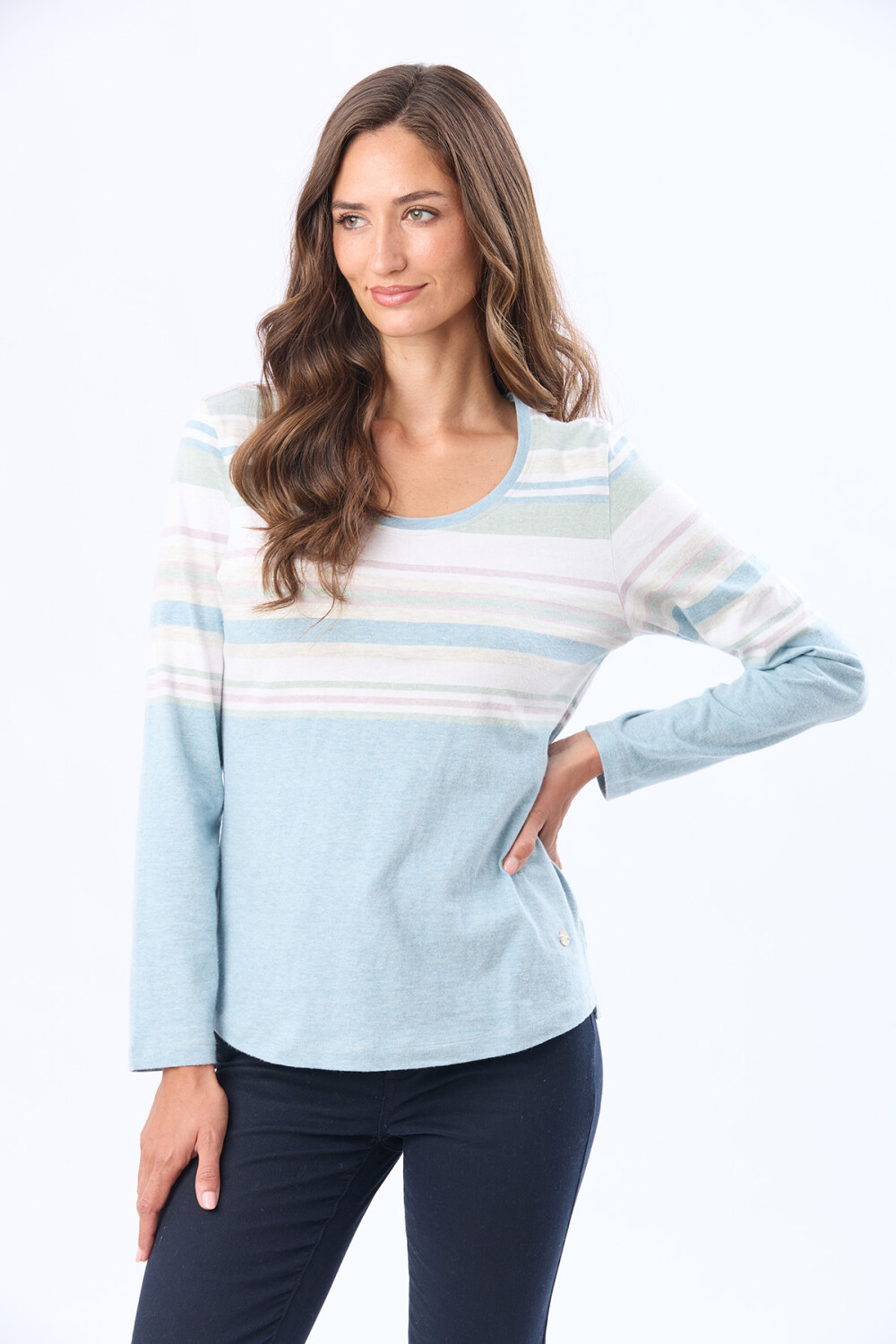 REMERA RAYADA Pistacho