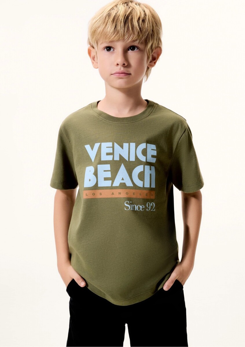 CAMISETA INFANTIL CON ESTAMPA - VERDE 