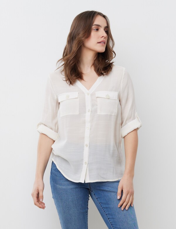 Blusa Bolsillos CRUDO