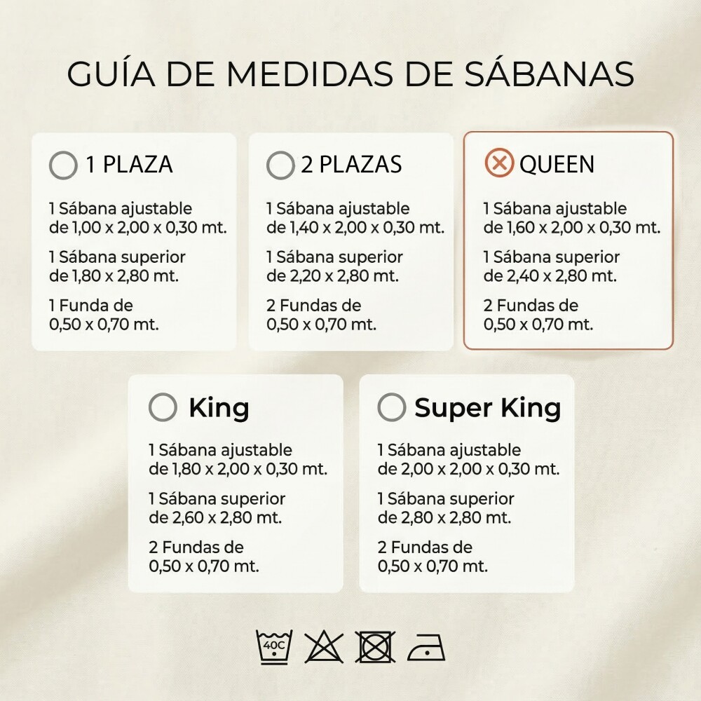 Sabana Ajustable Queen 200 hilos - Pilar Celeste