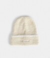 Gorro Peluche Bordado Blanco Crudo