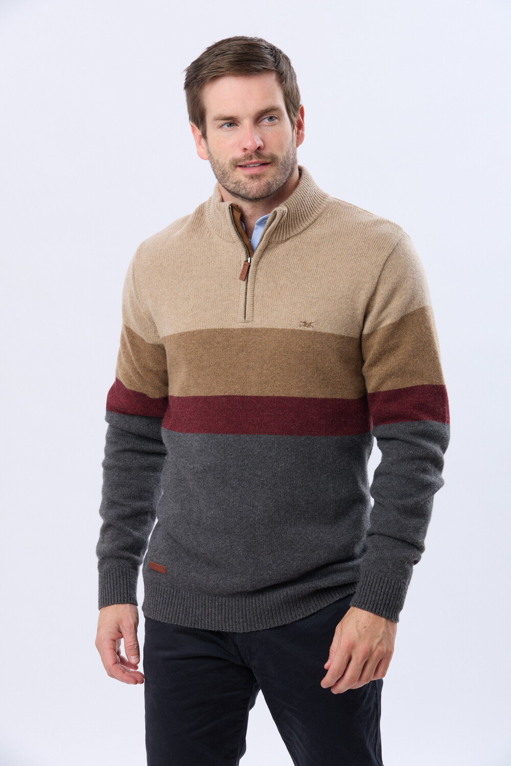 BUZO TEJIDO A RAYAS Gris