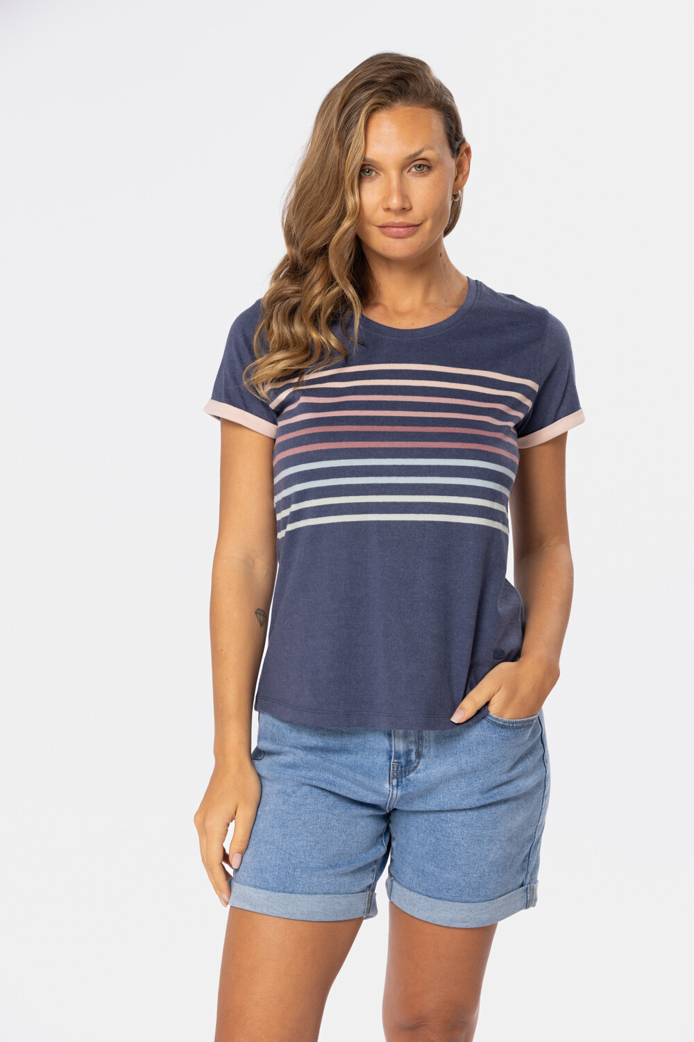 REMERA RAYADA Azul