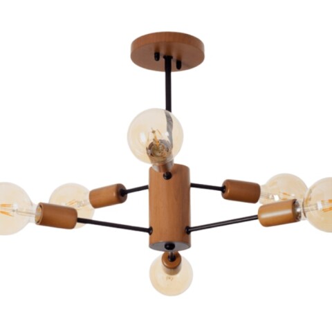 COLGANTE ANA 6 LUCES E27 MADERA COLGANTE ANA 6 LUCES E27 MADERA