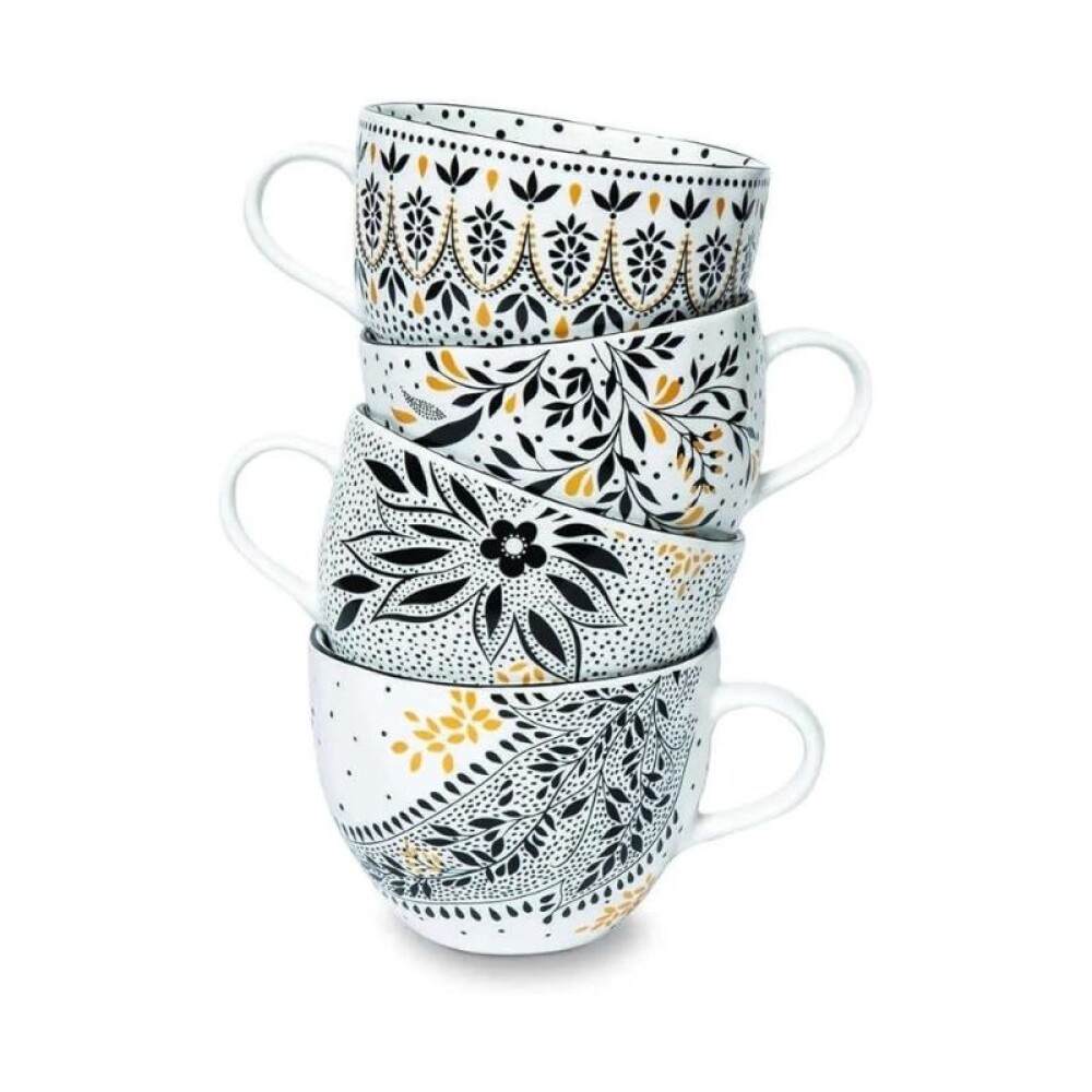 PORTMEIRION S MILLER ARTISANNE NOIR MUG X4 PORTMEIRION S MILLER ARTISANNE NOIR MUG X4