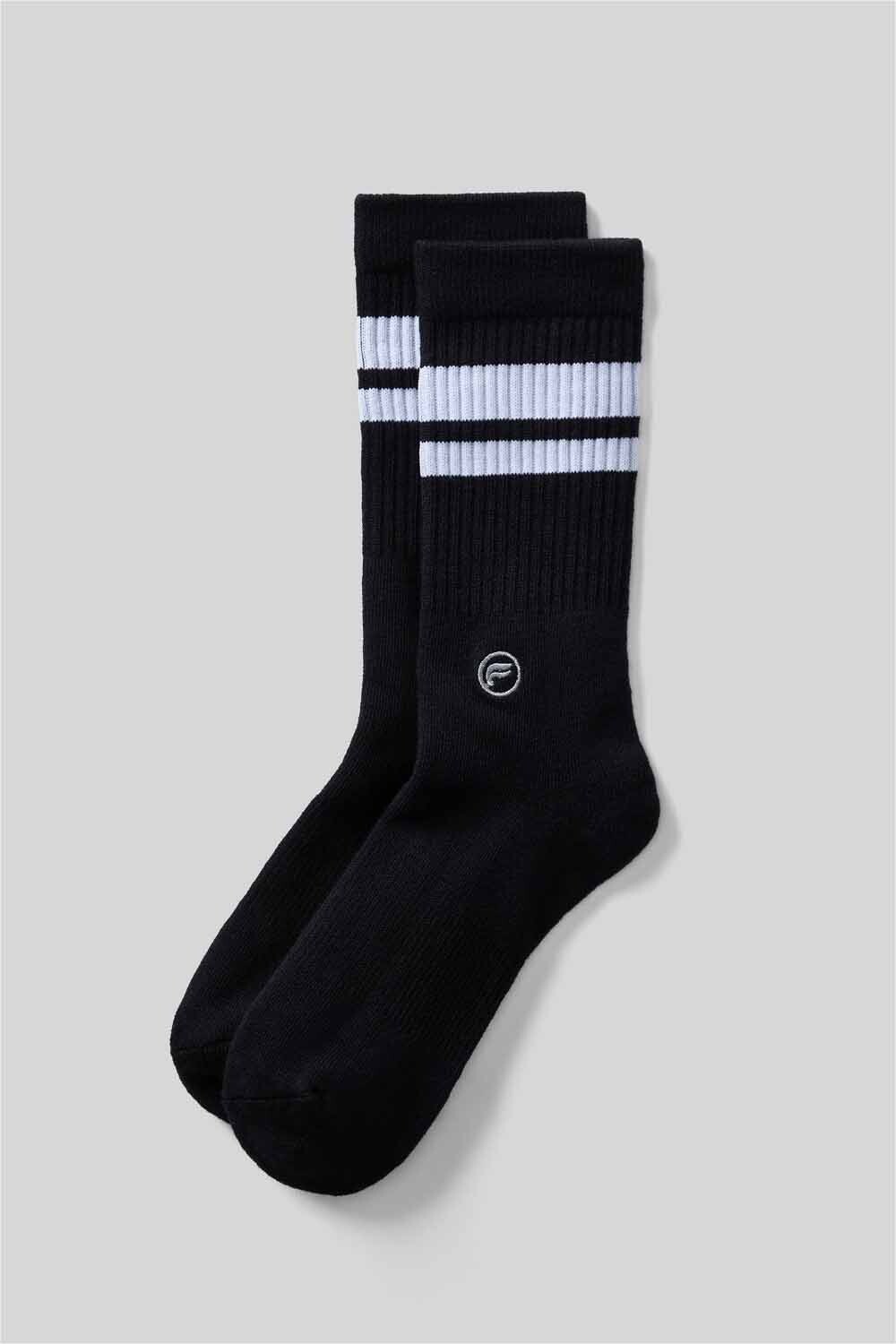 Medias The Everyday Crew Sock Unisex Black / Classic White Stripe