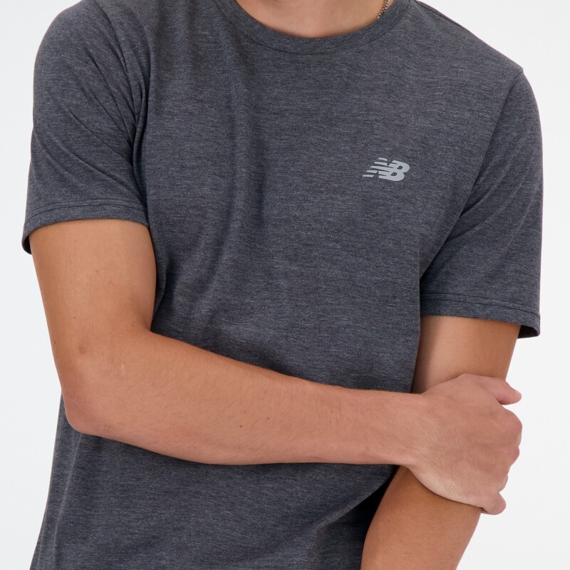Remera New Balance de Hombre - HEATHERTECH - MT41070BKH BLACK
