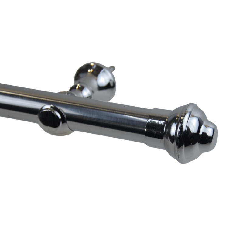 Barrote cromado metal 1,50m 28mm + 2 soportes PLATEADO