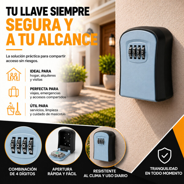 Caja Fuerte Cofre De Seguridad C/ Combinación 9,5 cm x 8 cm Gris