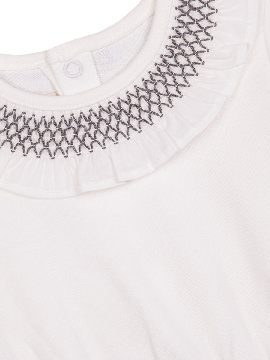 Body Manga Larga Cuell Blanco Roto