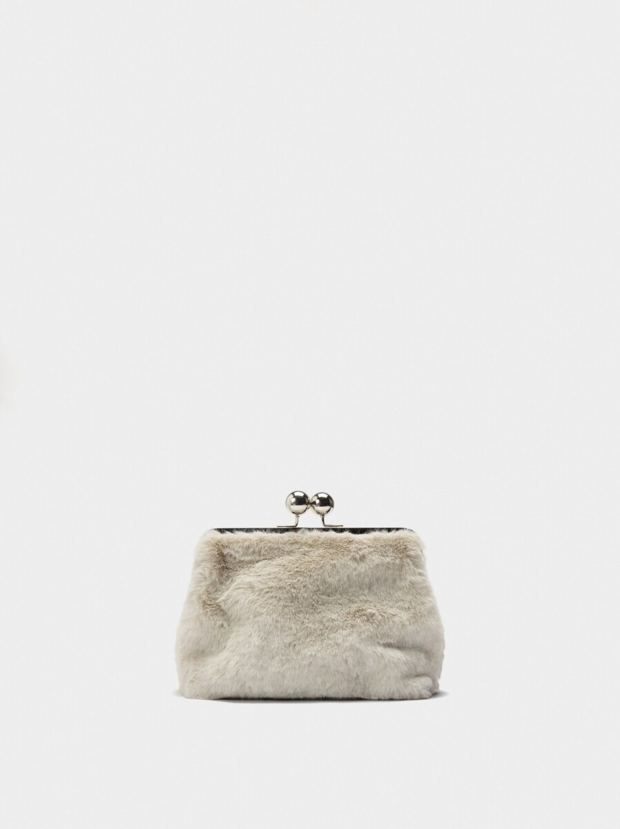 Bolso De Fiesta Efecto Pelo - crudo 