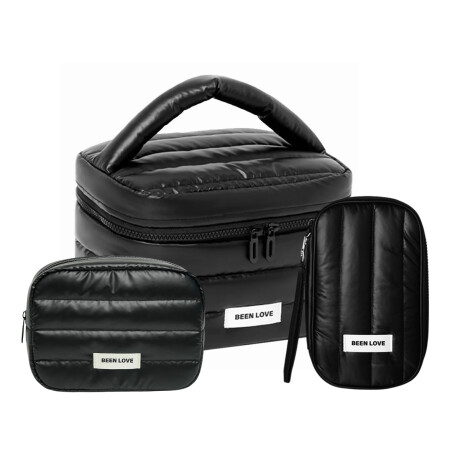 Set x3 neceseres puffer Negro Sc