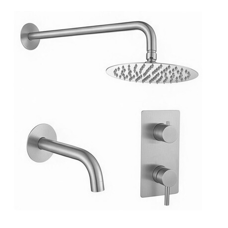 Grifería Ducha Embutida Viseu Acero Inox Con Transferencia GRIS-BRUSHED NICKEL