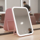 Espejo rectangular con luz led ROSADO