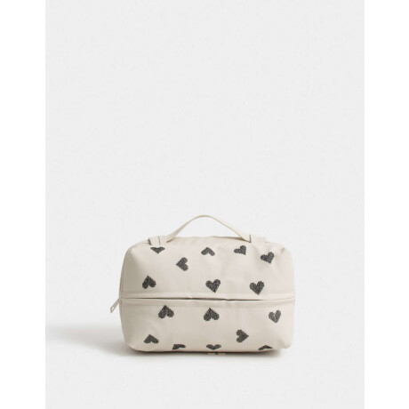 Portacosméticos Con Manija Blanco Crudo