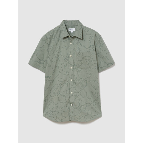V-SS STANDARD POPLIN SAGE FLORAL
