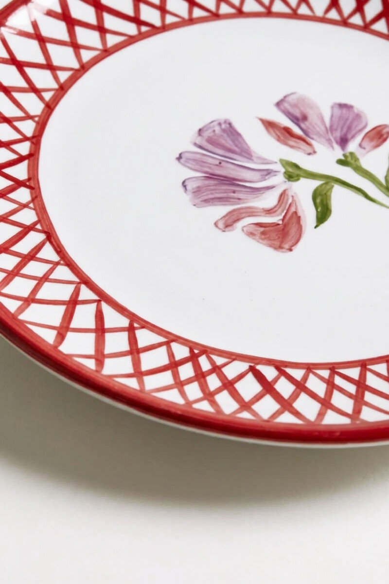 Plato vichy silvestre rojo