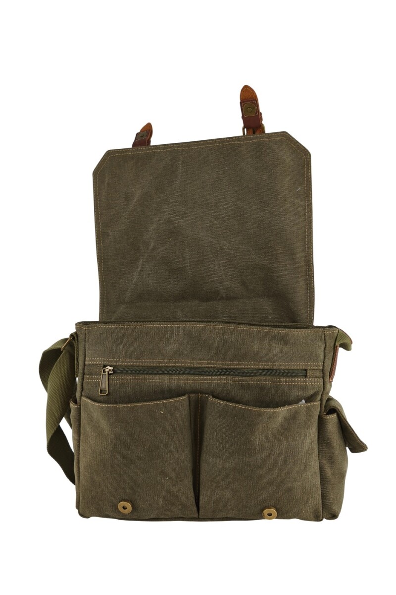 Bolso mensajero de lona Verde
