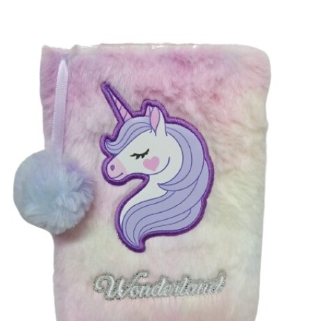 Cuaderno plush unicornio B6 violeta