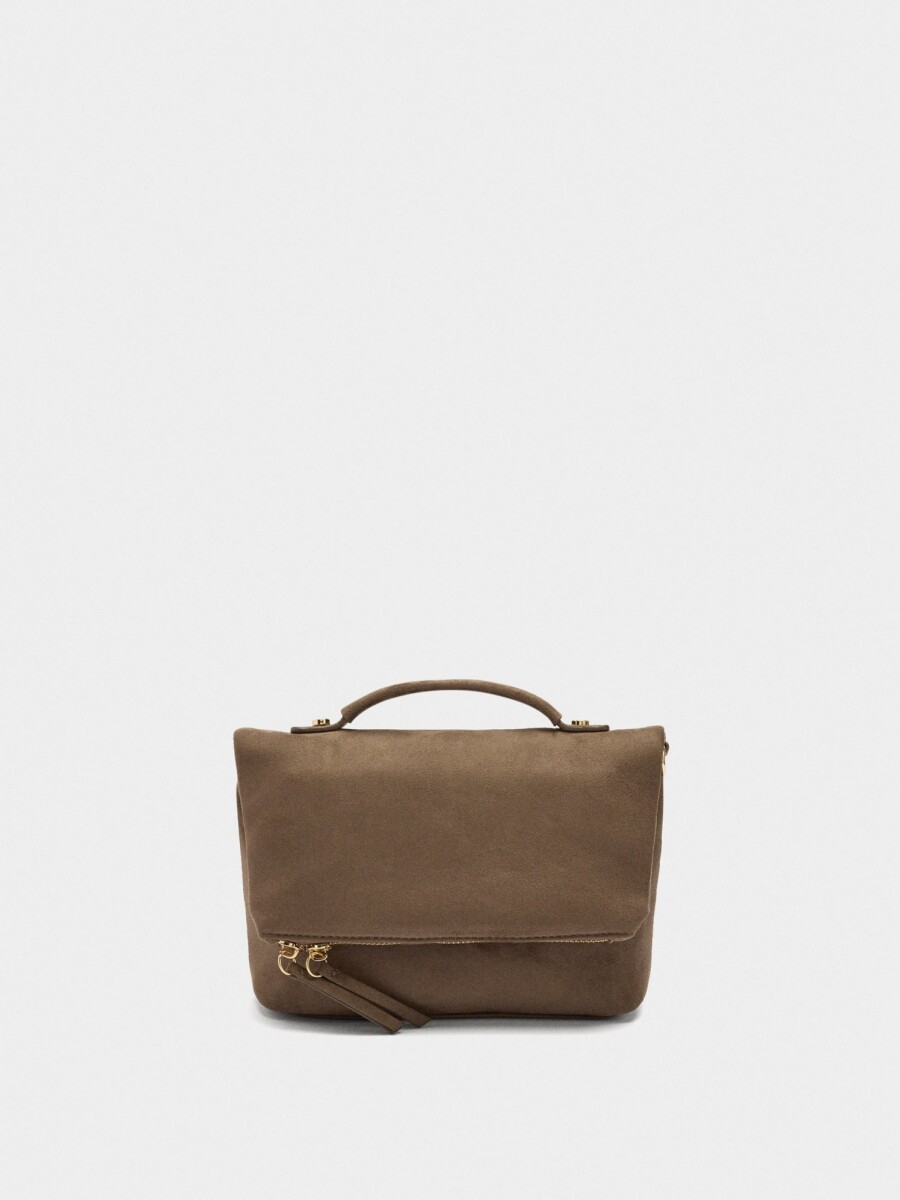 Bolso De Fiesta Con Solapa Efecto Piel taupe