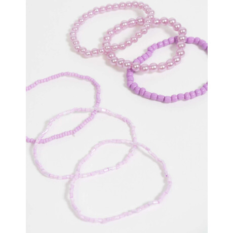 Set De Pulseras Con Mostacillas Combinación Bicolor